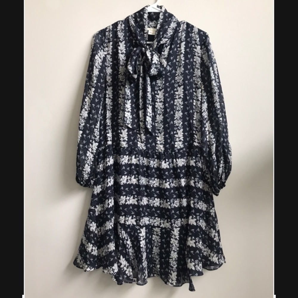 Shoshanna Navy and White Floral Dress